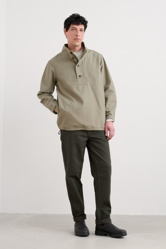 mens clay stone organic cotton pullover smock