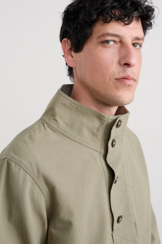 mens clay stone organic cotton pullover smock