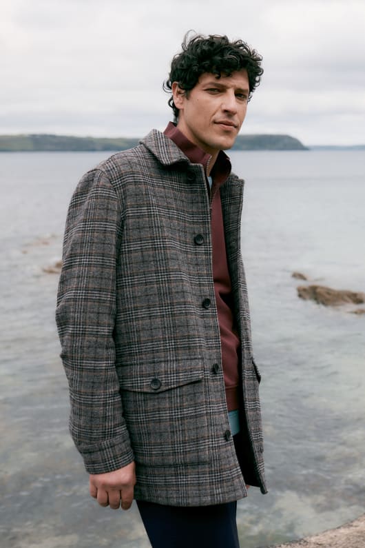 mens rowlocks check coat