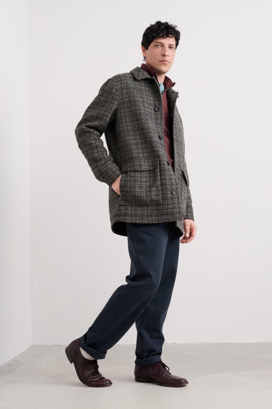 mens rowlocks check coat
