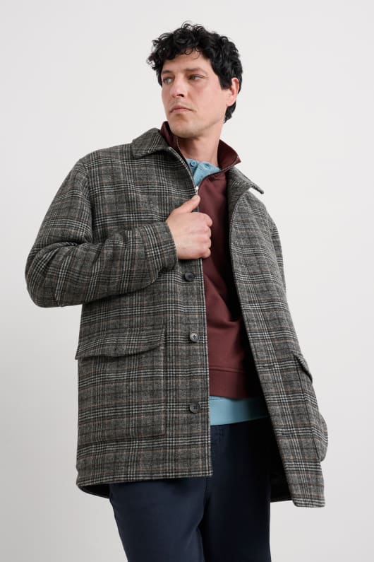 mens rowlocks check coat