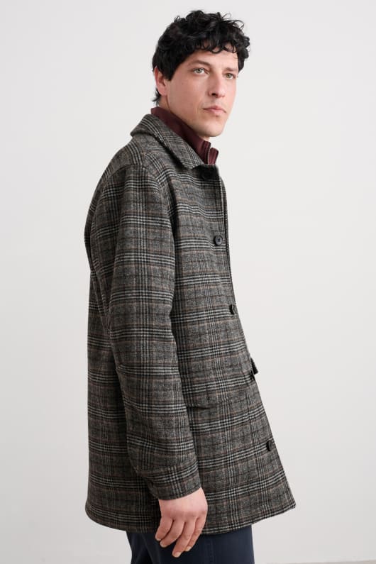 mens rowlocks check coat