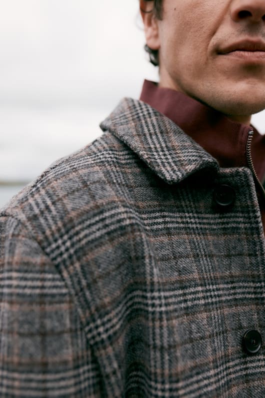 mens rowlocks check coat