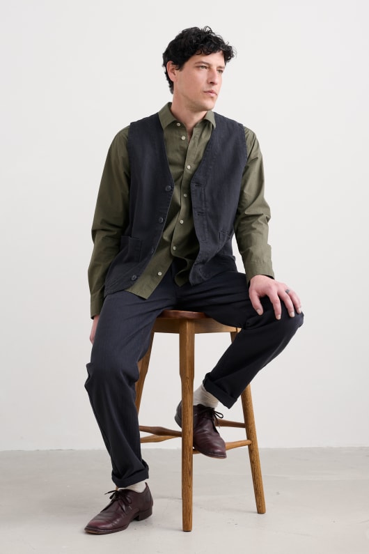 mens tollgate linen cotton blend waistcoat