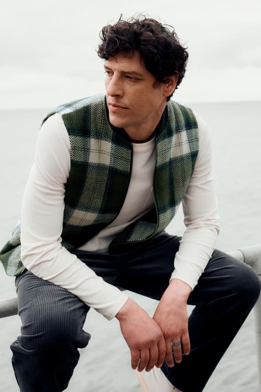 mens caulker zip up waistcoat
