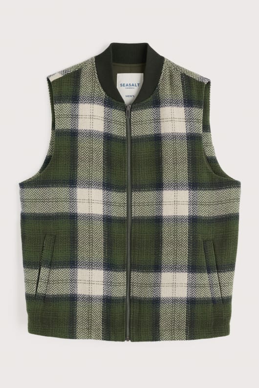 mens caulker zip up waistcoat
