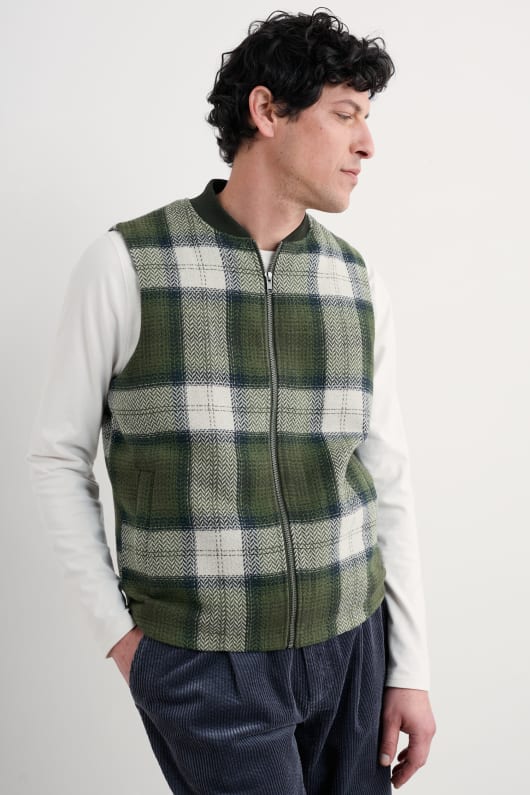 mens caulker zip up waistcoat