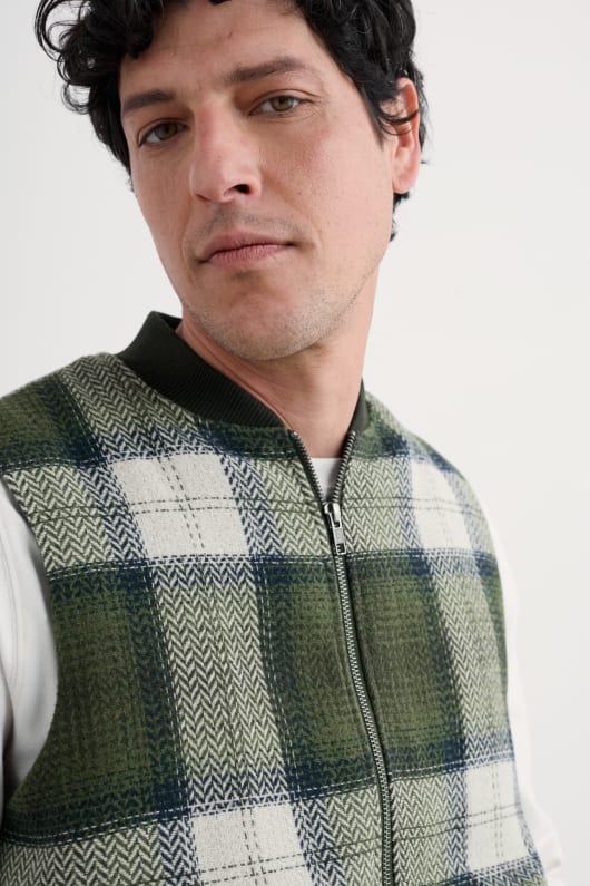 mens caulker zip up waistcoat