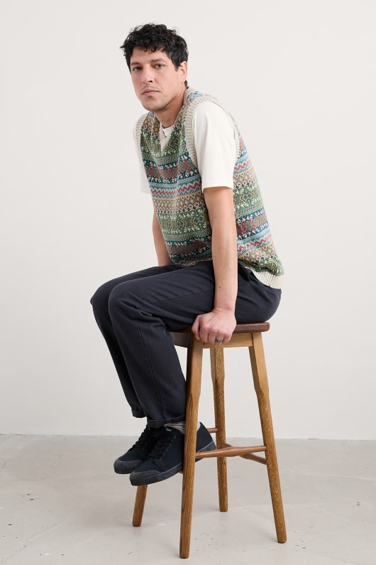 mens kitto fair isle vest