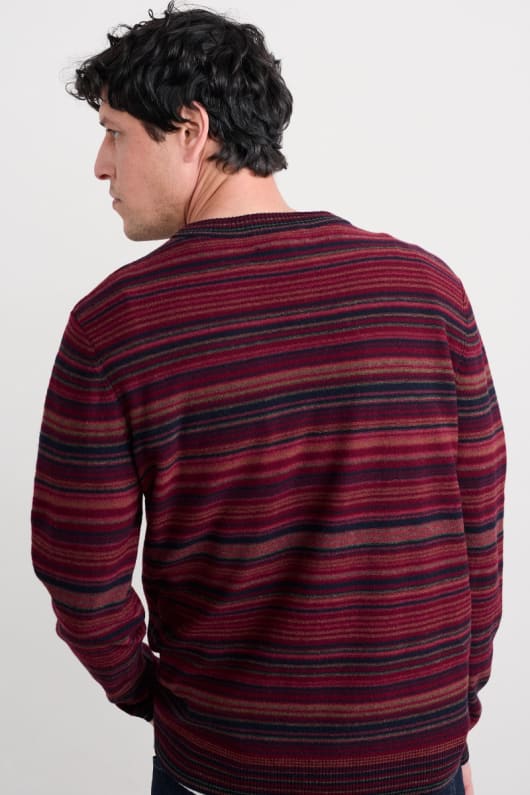 mens notebook striped jumper with lambswool