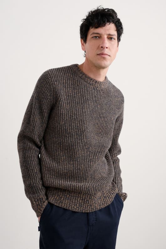 mens wheelwright ribbed lambswool blend jumper