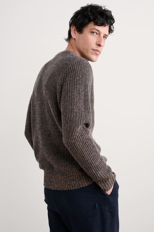 mens wheelwright ribbed lambswool blend jumper