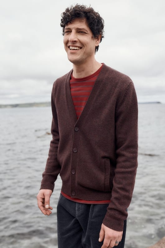 mens cleer lambswool blend cardigan