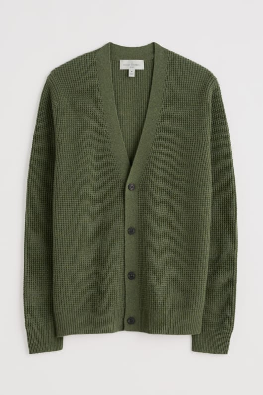 mens scotts quay waffle knit cardigan