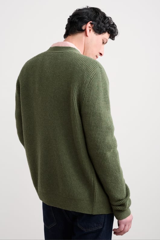 mens scotts quay waffle knit cardigan