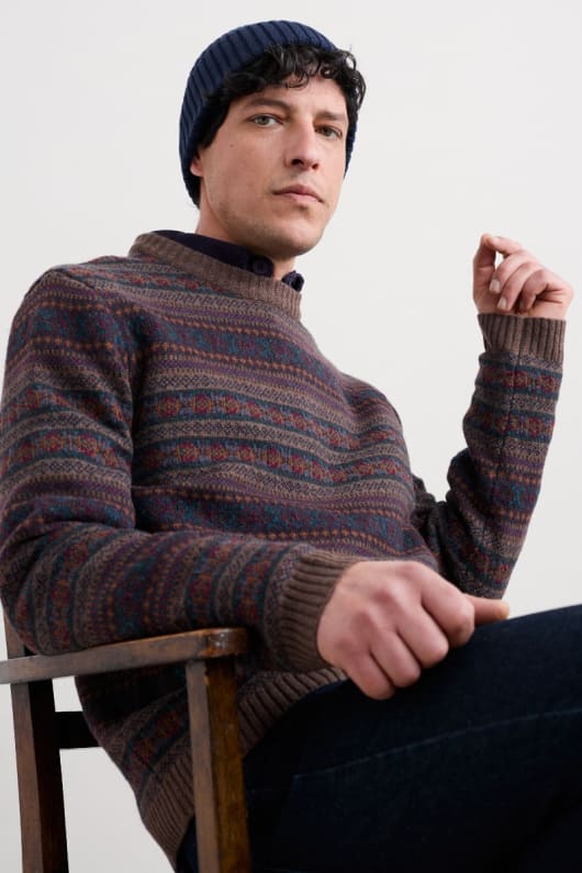 mens carracks fair isle jumper
