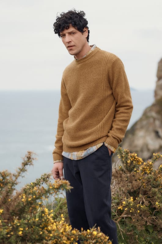 mens porthcew textured jumper