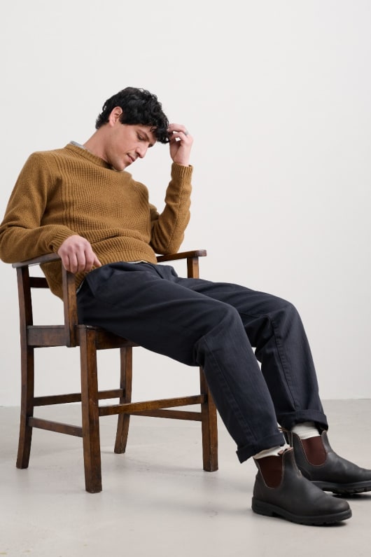 mens porthcew textured jumper