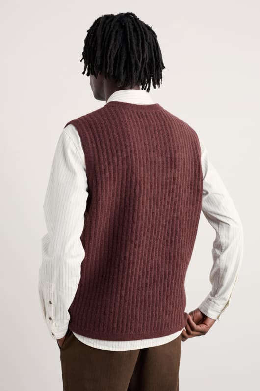 mens lowdy cable knit v-neck vest