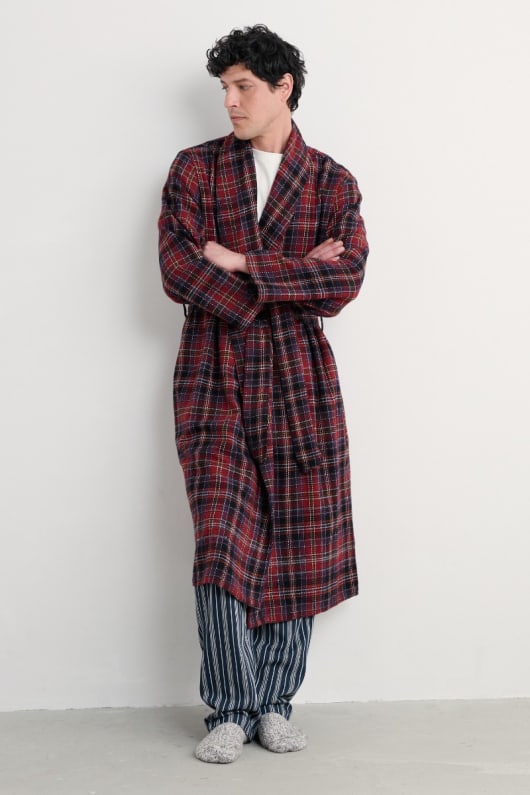 mens deckhand checked flannel robe