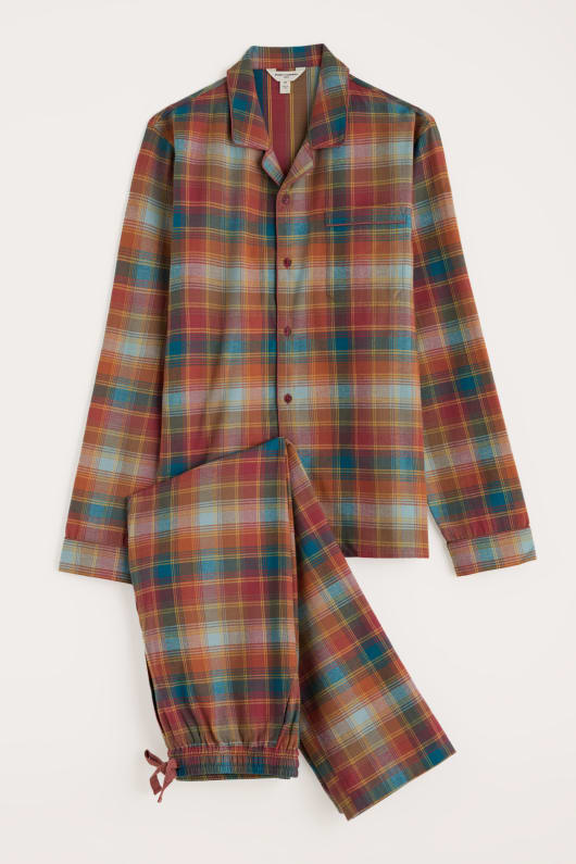 mens netter checked flannel pyjama set