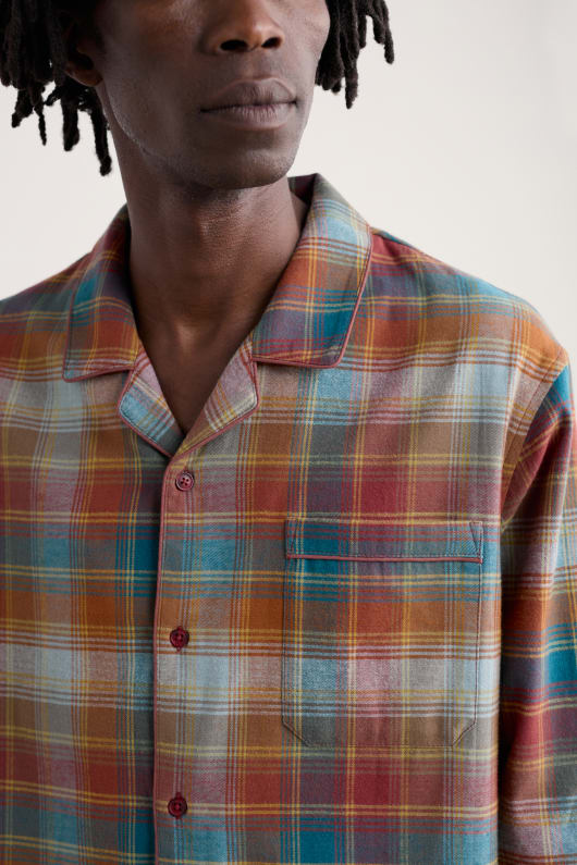 mens netter checked flannel pyjama set