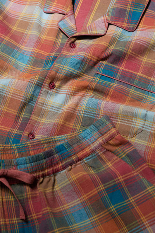 mens netter checked flannel pyjama set