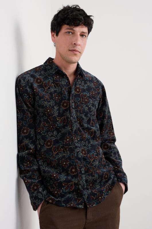 mens shoreman printed cord shirt