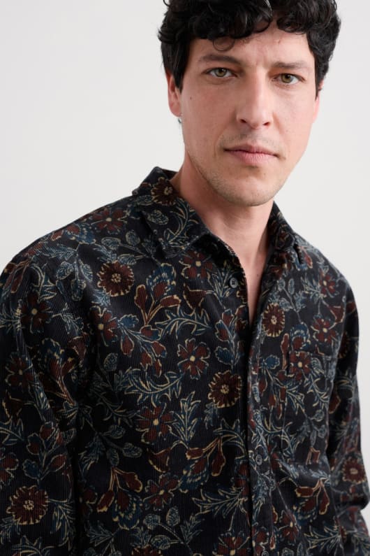 mens shoreman printed cord shirt