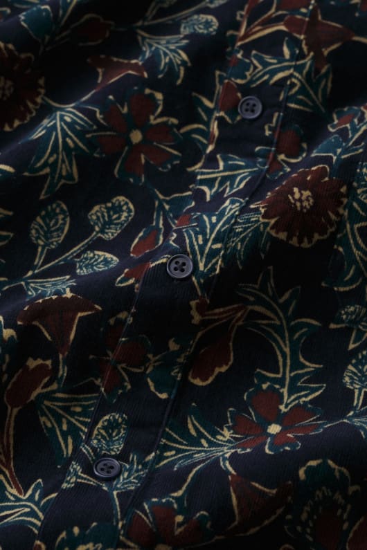 mens shoreman printed cord shirt