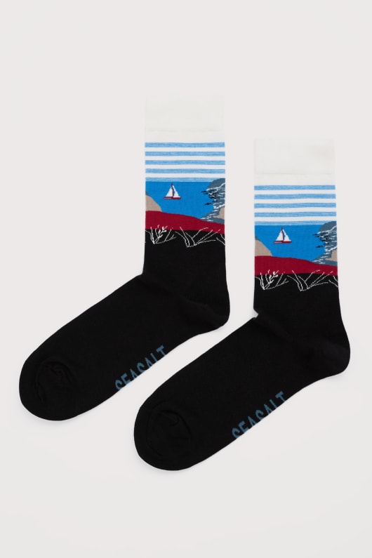 mens postcard socks