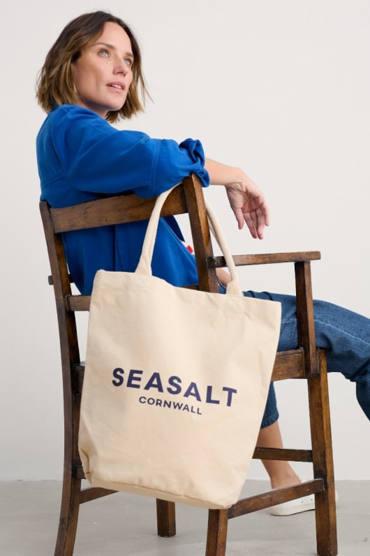 canvas seasalt logo tote bag