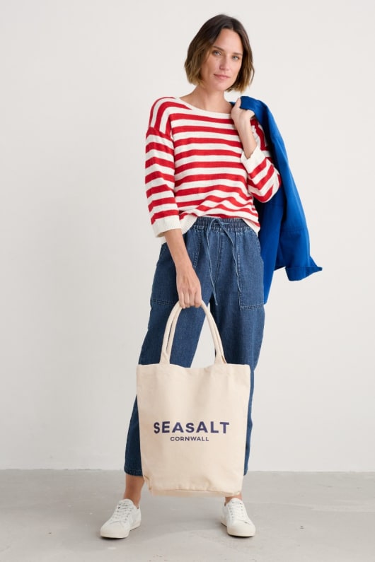 canvas seasalt logo tote bag