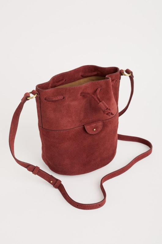 mor tide suede bucket bag
