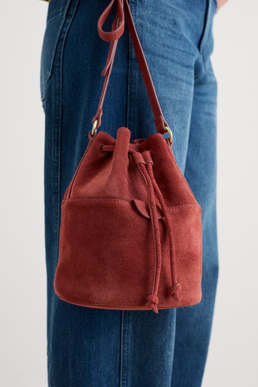 mor tide suede bucket bag