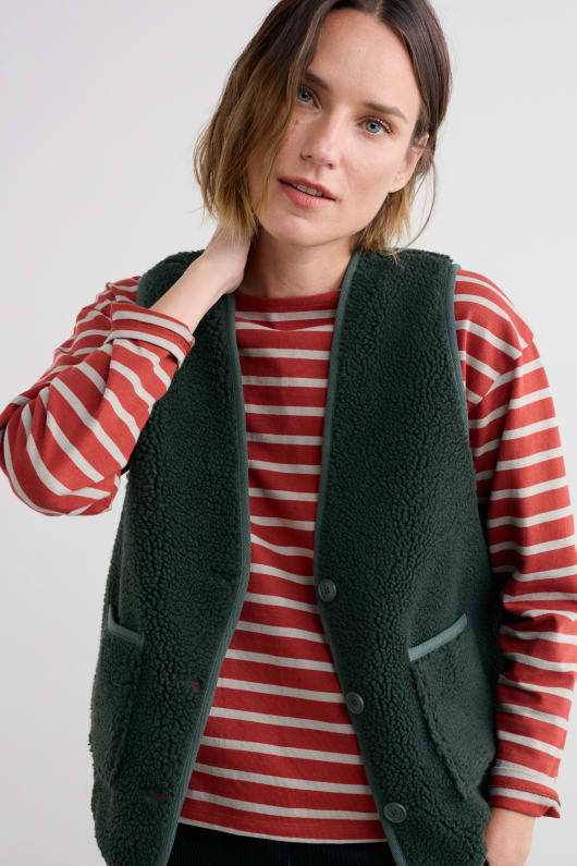 well wisher borg fleece gilet