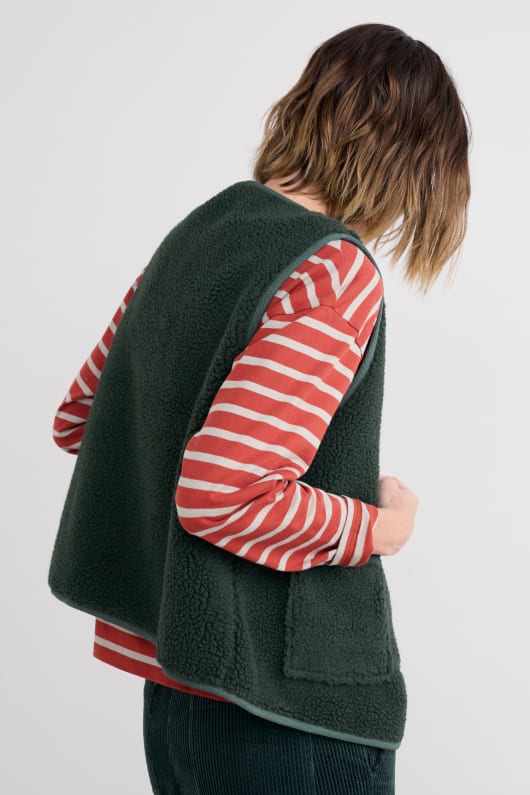 well wisher borg fleece gilet