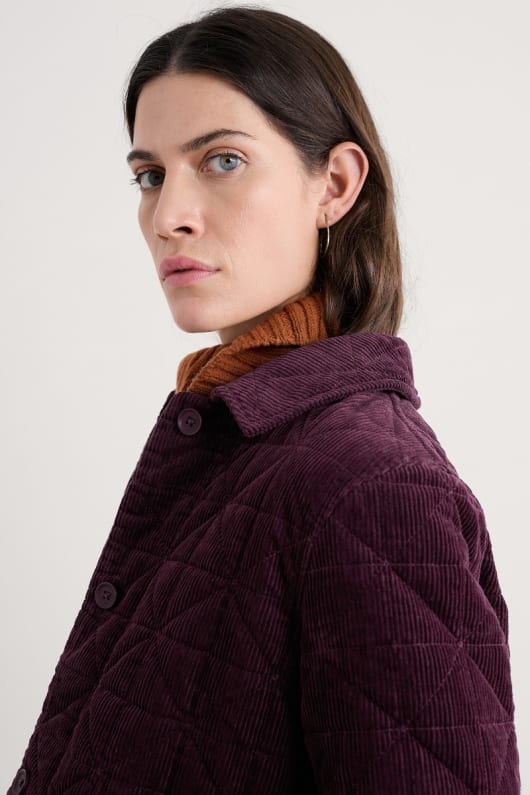 incoming tide quilted cord jacket