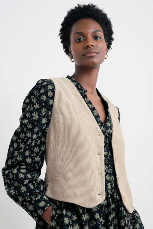 pinpoint fitted corduroy waistcoat