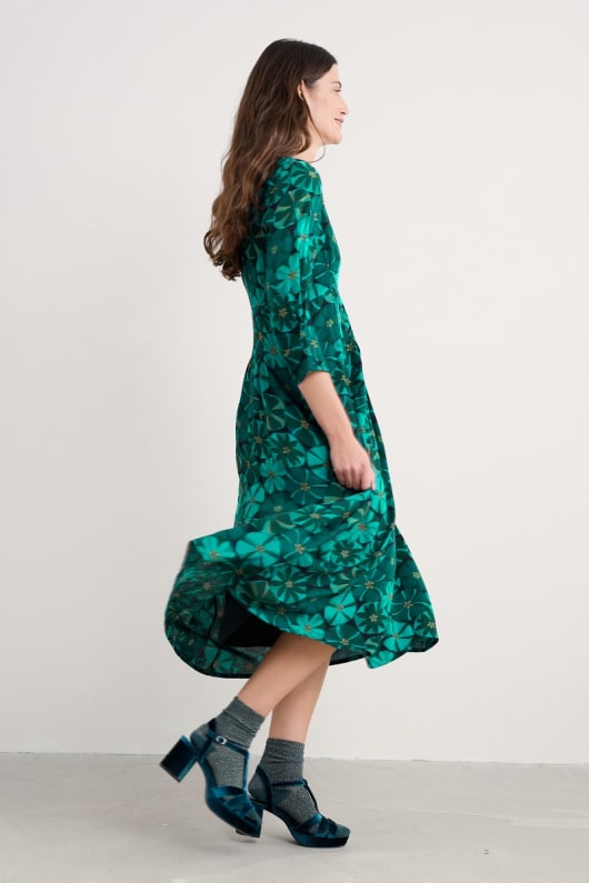 etta printed above-ankle dress