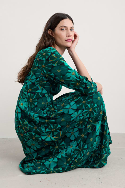 etta printed above-ankle dress