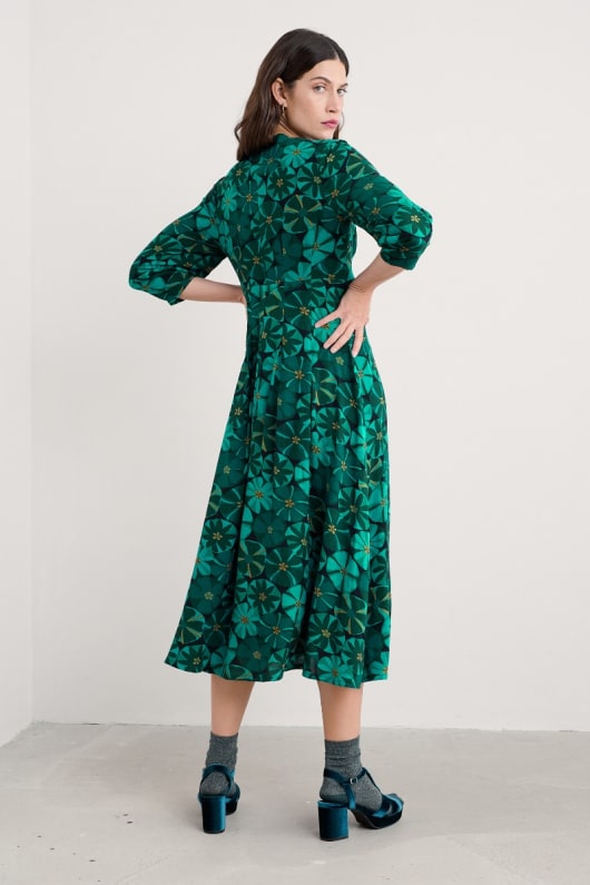 etta printed above-ankle dress