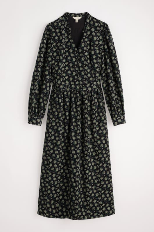 rose cottage printed cord midi dress