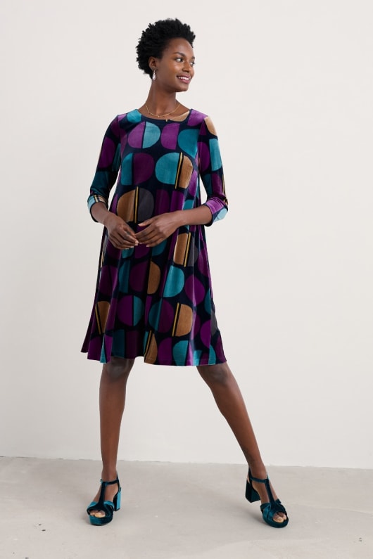 mahonia velvet shift dress