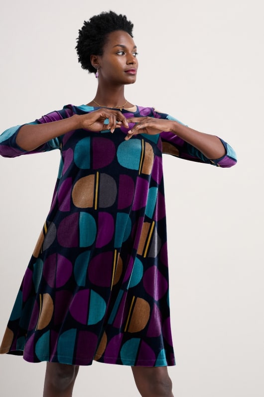 mahonia velvet shift dress