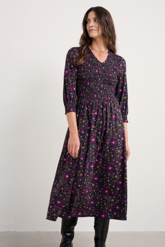 sea sound jersey v-neck midi dress