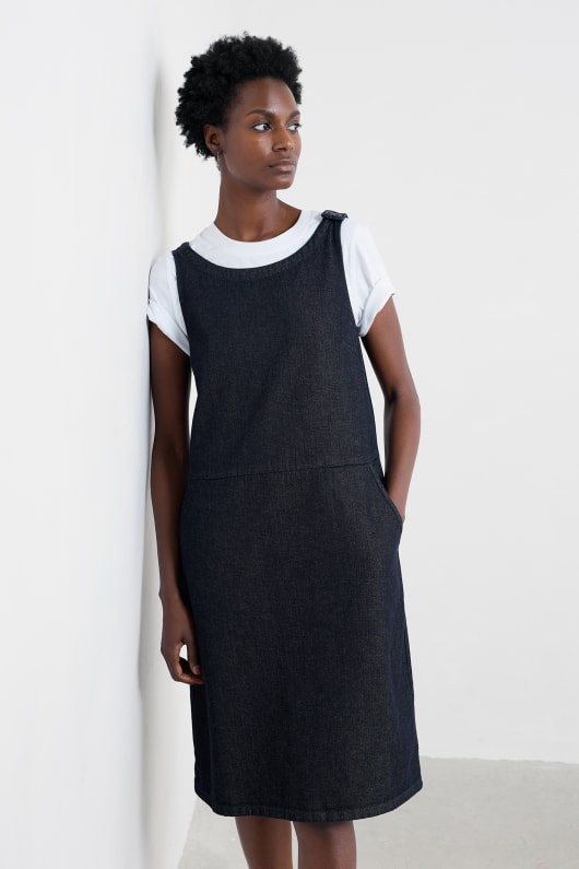 salt weave knee length pinafore