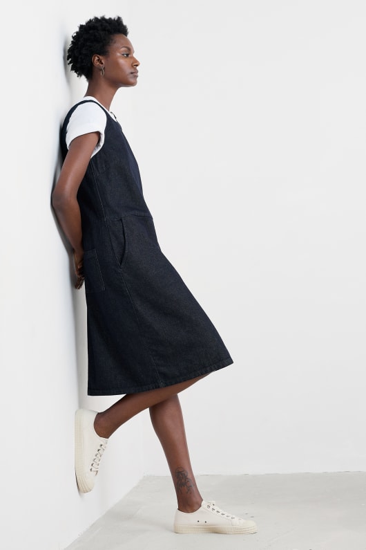 salt weave knee length pinafore