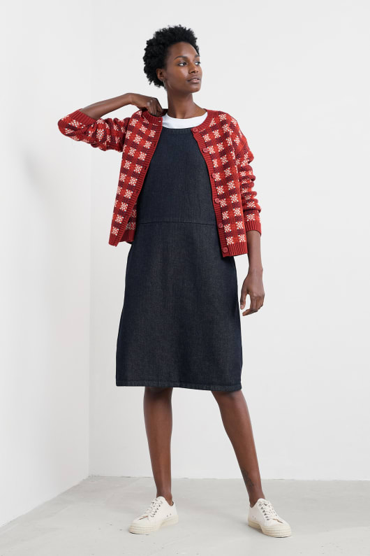 salt weave knee length pinafore