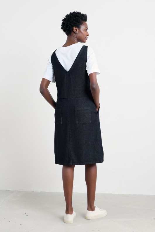 salt weave knee length pinafore